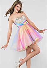 2012 Cire' Prom Dresses PE237.  Available in Aqua/Rainbow, Bamboo/Rainbow, Blossom/Rainbow